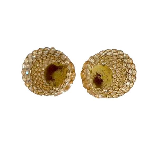 Homegoods Two Gold Crystal Metal Tealight Candleholders Centerpieces Decor - Picture 5 of 5